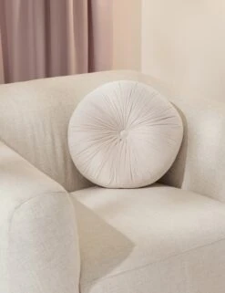Monroe Velvet Round Pillow -Lulu Andgeorgia Shop 20210120 soft deco product lifestyle1515 site crop 142bd813 08de 4cd3 9bf3 b6c2deea54d9