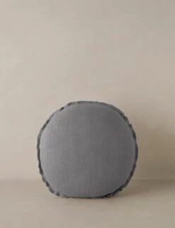 Arlo Linen Round Pillow -Lulu Andgeorgia Shop ArloLinenPillow DustyBlue Round A0657492 1355 1
