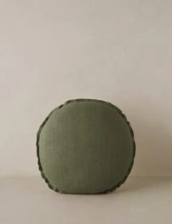 Arlo Linen Round Pillow -Lulu Andgeorgia Shop ArloLinenPillow Olive Round A0657496 1352 1