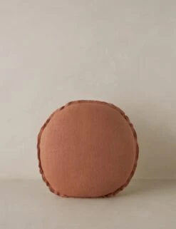 Arlo Linen Round Pillow -Lulu Andgeorgia Shop ArloLinenPillow Rust Round A0657