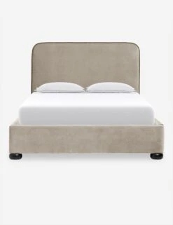 Bishop Platform Bed -Lulu Andgeorgia Shop BishopPlatformBed Oatmetal ToffeeVelvet Queen L04715132044 Product