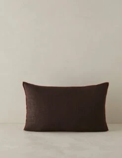 Carys Contrast Linen Pillow 27 Carys Contrast Linen Pillow -Lulu Andgeorgia Shop CarysContrastLinenPillow Chocolate Brick Lumbar A0656772 4578 Product