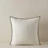 Carys Contrast Linen Pillow -Lulu Andgeorgia Shop CarysContrastLinenPillow Ivory Black Square A0656765 4546 Product