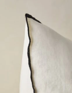 Carys Contrast Linen Pillow 33 Carys Contrast Linen Pillow -Lulu Andgeorgia Shop CarysContrastLinenPillow Ivory Black Square A0656765 4547 Product