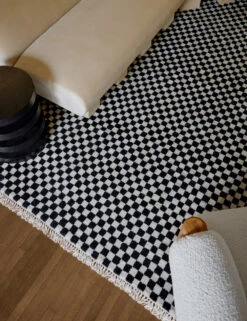 Checkerboard Rug By Sarah Sherman Samuel -Lulu Andgeorgia Shop CheckerboardLivingRoom 10388