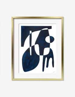 Contrasts Blue Print By Jan SkÃ¡celÃ­k -Lulu Andgeorgia Shop ContrastsBlueGoldFrame