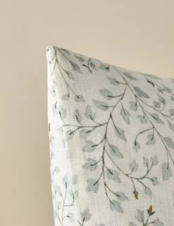 Dainty Leaves Linen Pillow By Rylee + Cru -Lulu Andgeorgia Shop DaintyLeavesLinenPillowbyRylee Cru Blue Square A0659568B Product 0422