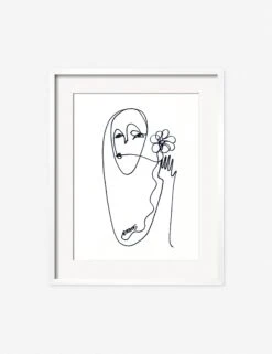 Flower Print By Damienne Merlina -Lulu Andgeorgia Shop DamienneMerlinaFlowerWhiteFrame