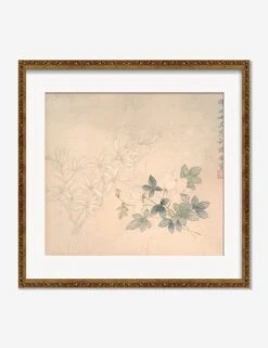 Flower Study 1 Print By Yun Bing -Lulu Andgeorgia Shop FlowerStudy 1BronzeGoldOrnatematted