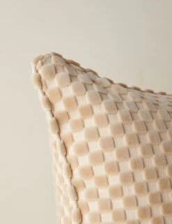 Hi-Lo Checker Velvet Pillow By Sarah Sherman Samuel -Lulu Andgeorgia Shop Hi LoCheckerPillow NaturalbySarahShermanSamuel A0655789B1037 Product
