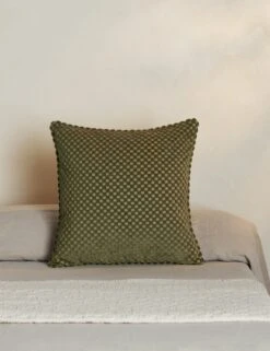 Hi-Lo Checker Velvet Pillow By Sarah Sherman Samuel -Lulu Andgeorgia Shop Hi LoCheckerPillow OlivebySarahShermanSamuel A0655791B StudioLifestyle
