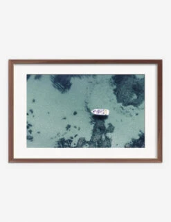 Aerial Ocean Bliss Photography Print By Ingrid Beddoes -Lulu Andgeorgia Shop IngridAerialOceanBlissWalnutFrame