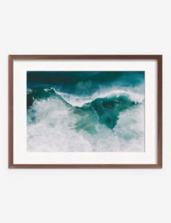 Crashing Waves Photography Print By Ingrid Beddoes -Lulu Andgeorgia Shop IngridCrashingWavesWalnutframe