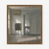 Interior With An Easel Wall Art By Vilhelm Hammershøi, Original Work Held By The J. Paul Getty Museum -Lulu Andgeorgia Shop InteriorWithanEaselBronzeGoldFrame