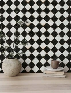 Vintage Check Textured Peel + Stick Wallpaper By Jeremiah Brent -Lulu Andgeorgia Shop JB4215 contrast vintage check peel stick wallpaper dining room L G