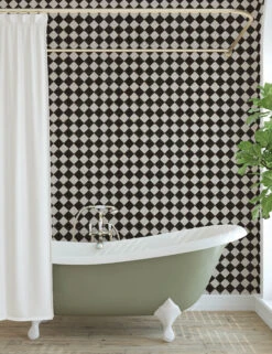 Vintage Check Textured Peel + Stick Wallpaper By Jeremiah Brent -Lulu Andgeorgia Shop JB4215 contrast vintage tile peel stick wallpaper bathroom L G