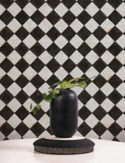 Vintage Check Textured Peel + Stick Wallpaper By Jeremiah Brent -Lulu Andgeorgia Shop JB4215 contrast vintage tile peel stick wallpaper close up L G