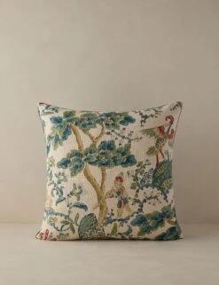 Kelmescott Linen Pillow By Scalamandre -Lulu Andgeorgia Shop Kelmscott AuroraLinenPillowbyScalamandre PeacockonSand Navy Square L0485490 a3b927f6 af51 483f bb62 5c07ea67976f
