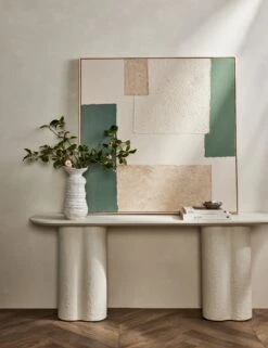 Patchwork Green Wall Art By Visual Contrast -Lulu Andgeorgia Shop L0470483 TexturedPaper Green StuidoLifestyle