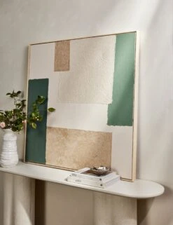 Patchwork Green Wall Art By Visual Contrast -Lulu Andgeorgia Shop L0470483 TexturedPaper Green StuidoLifestyle 3