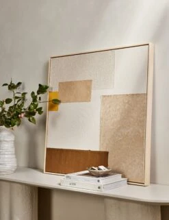 Patchwork Copper + Yellow Wall Art By Visual Contrast -Lulu Andgeorgia Shop L0470484 TexturedPaper Copper StuidoLifestyle 3