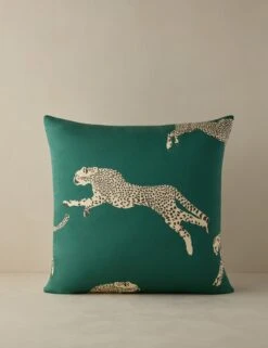 Leaping Cheetah Pillow By Scalamandre -Lulu Andgeorgia Shop LeapingCheetahPillowbyScalamandre Evergreen Square L0485486