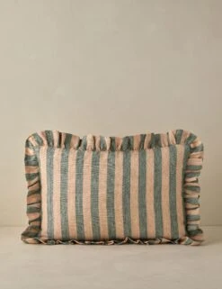 Amaroso Linen Ruffle Pillow -Lulu Andgeorgia Shop LitaLinenPillow BlushandJade Lumbar A0658635 Product 0459