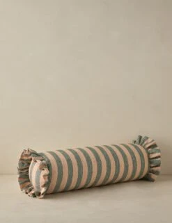 Amaroso Linen Ruffle Bolster Pillow -Lulu Andgeorgia Shop LitaLinenPillow RoseandIndigo Bolster A0658631 Product 0483