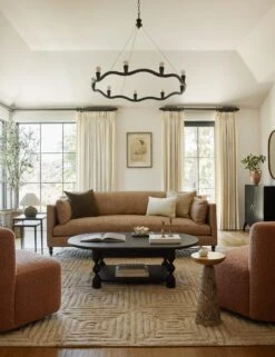 Topia Oval Coffee Table By Ginny Macdonald -Lulu Andgeorgia Shop Lulu and Georgia LivingRoom1 Evergreen 0732 LIFESTYLE Site Crop Lifestyle 2