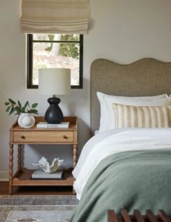 Painterly Stripe Linen Pillow By Sarah Sherman Samuel -Lulu Andgeorgia Shop Lulu and Georgia TopiaNightstandVignette 0641 LIFESTYLE Site Crop Lifestyle 2