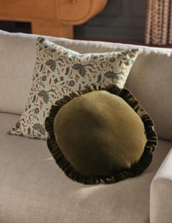 Mauree Velvet Round Pillow -Lulu Andgeorgia Shop Lulu and Georgia 11 SofaVignette 1423 Lifestyle