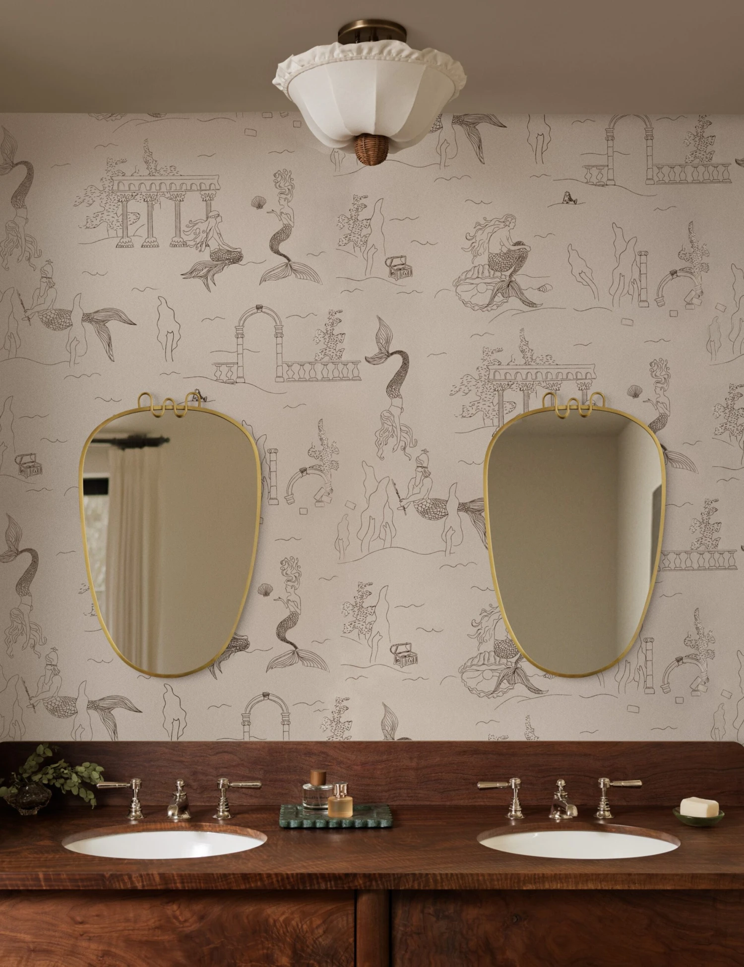 Mermaid Toile Wallpaper By Sarah Sherman Samuel 1 Mermaid Toile Wallpaper By Sarah Sherman Samuel