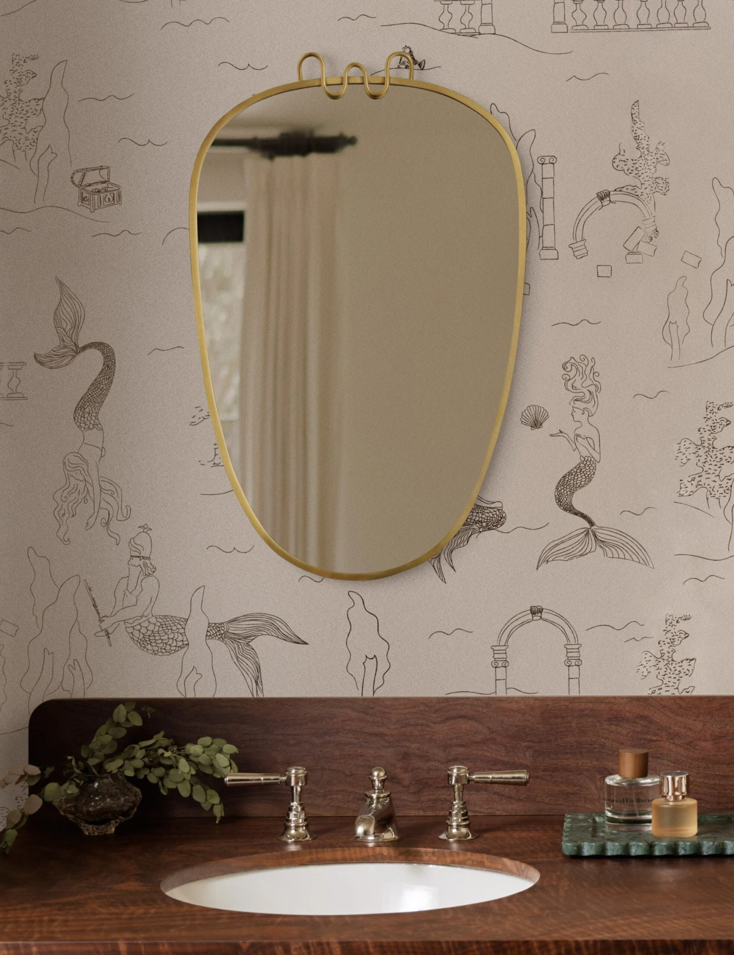 Mermaid Toile Wallpaper By Sarah Sherman Samuel 3 Mermaid Toile Wallpaper By Sarah Sherman Samuel - Image 3