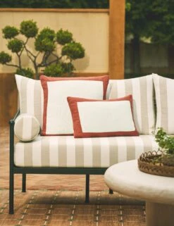 Amica Indoor / Outdoor Pillow -Lulu Andgeorgia Shop Lulu and Georgia AmicaIndoor OutdoorWovenPillow Sunburn Square A0660238B Site Crop Lifestyle