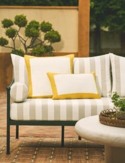 Amica Indoor / Outdoor Pillow -Lulu Andgeorgia Shop Lulu and Georgia AmicaIndoor OutdoorWovenPillow Sunshine Square A0660244B Site Crop Lifestyle