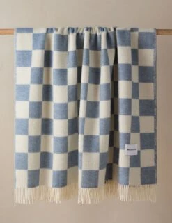 Checkerboard Throw By Maison Deux -Lulu Andgeorgia Shop Lulu and Georgia CheckerboardBlanket DenimWhite A0661561 829 Product