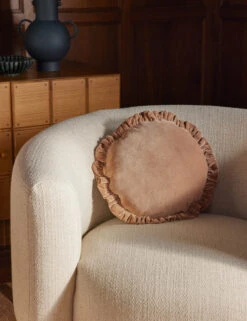 Mauree Velvet Round Pillow -Lulu Andgeorgia Shop Lulu and Georgia ConsoleVignette 133 Lifestyle