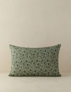 Fransen Linen Cotton Pillow -Lulu Andgeorgia Shop Lulu and Georgia FransenCottonLinenPillowCover Sage Eucalyptus Lumbar A0660315 211 Product