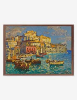 Harbor In Naples Print By Konstantin Gorbatov -Lulu Andgeorgia Shop Lulu and Georgia GCFAHarborinNaplesWalnutFrame Product