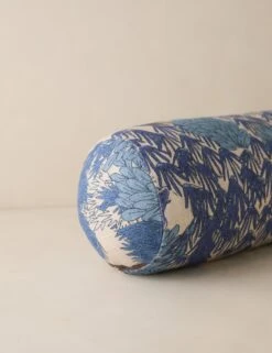 Garden Walk Linen Pillow By Sarah Sherman Samuel -Lulu Andgeorgia Shop Lulu and Georgia GardenWalkLinenPillow Blue Bolster A0661078B 650 Product