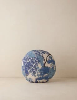 Garden Walk Linen Pillow By Sarah Sherman Samuel -Lulu Andgeorgia Shop Lulu and Georgia GardenWalkLinenPillow Blue Round A0661077B 668 Product