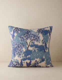 Garden Walk Linen Pillow By Sarah Sherman Samuel -Lulu Andgeorgia Shop Lulu and Georgia GardenWalkLinenPillow Blue Square24 A0661076B 618 Product