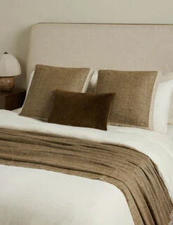 Laba Linen Silk Box Pillow By DISC Interiors -Lulu Andgeorgia Shop Lulu and Georgia LabaBoxPillow byDISCInteriors Khaki Lumbar A0658647B 1629 Lifestyle