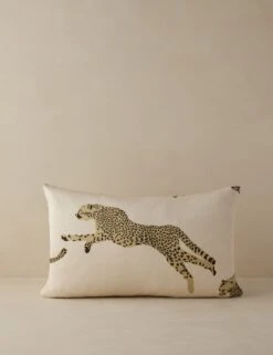 Leaping Cheetah Pillow By Scalamandre -Lulu Andgeorgia Shop Lulu and Georgia LeapingCheetahPillowbyScalamandre Dune Lumbar L0485485 673 Product
