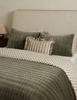 Amaroso Linen Ruffle Pillow -Lulu Andgeorgia Shop Lulu and Georgia LitaLinenPillow BlushandJade Lumbar A0658635 1749 Lifestyle