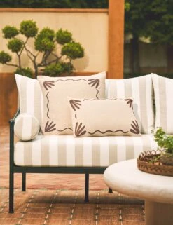 Lovett Indoor / Outdoor Pillow By Sarah Sherman Samuel -Lulu Andgeorgia Shop Lulu and Georgia LovettIndoor OutdoorLumbarPillow bySarahShermanSamuel Brown A0660226B Site Crop Lifestyle