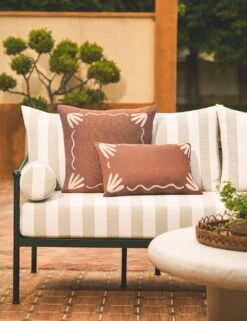 Lovett Indoor / Outdoor Pillow By Sarah Sherman Samuel -Lulu Andgeorgia Shop Lulu and Georgia LovettIndoor OutdoorLumbarPillow bySarahShermanSamuel RustLumbar A0660224B Site Crop Lifestyle