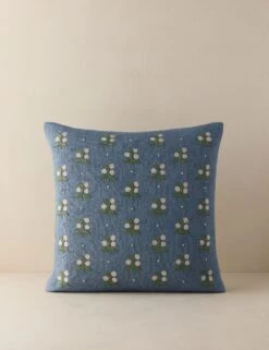 Madelief Embroidered Pillow -Lulu Andgeorgia Shop Lulu and Georgia MadeliefPillowCover Denim Square A0660377 301 Product
