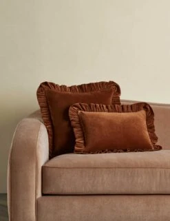 Mauree Velvet Pillow -Lulu Andgeorgia Shop Lulu and Georgia MaureeVelvetPillowCoverGroupshot Chestnut 0631 product