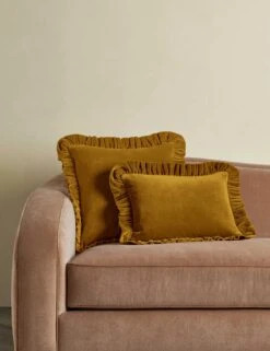 Mauree Velvet Pillow -Lulu Andgeorgia Shop Lulu and Georgia MaureeVelvetPillowCoverGroupshot Mustard 0638 product